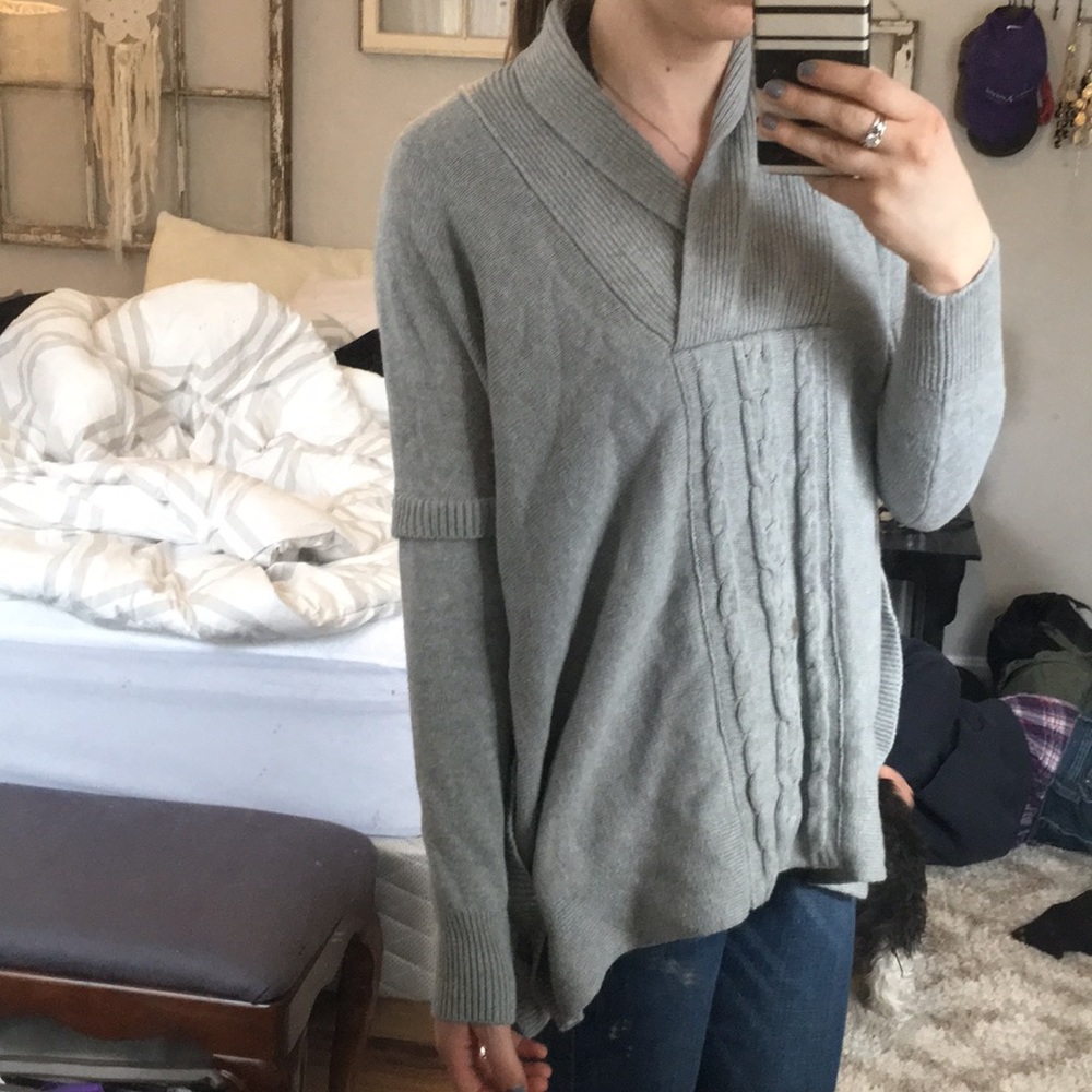 100% cotton poncho sweater
